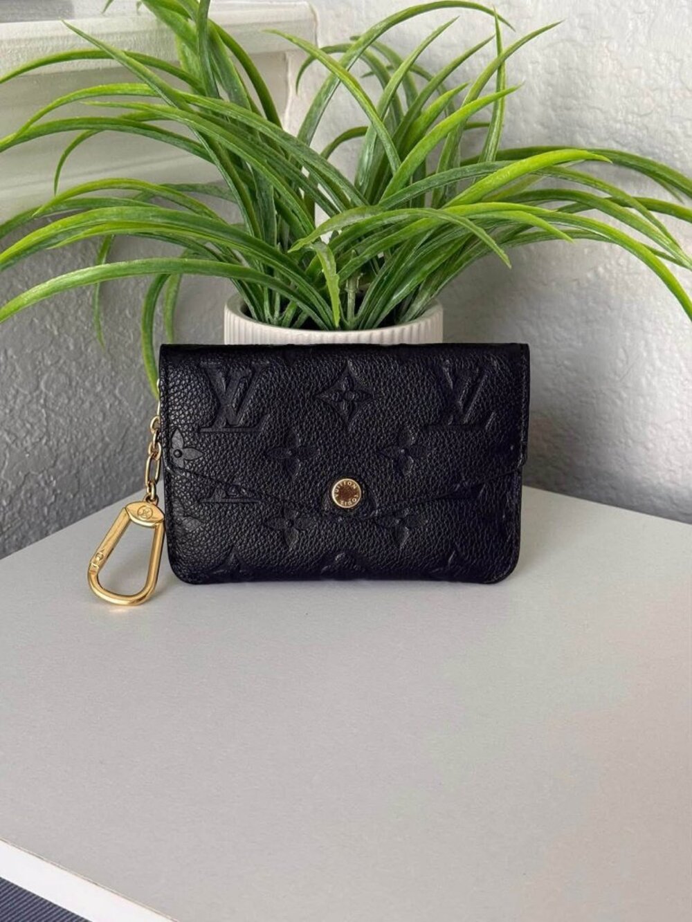 Louis Vuitton Recto Verso Card Holder Black Monogram Empreinte Key Pouch